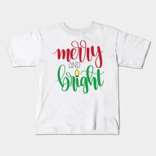 Merry & Bright Christmas Kids T-Shirt